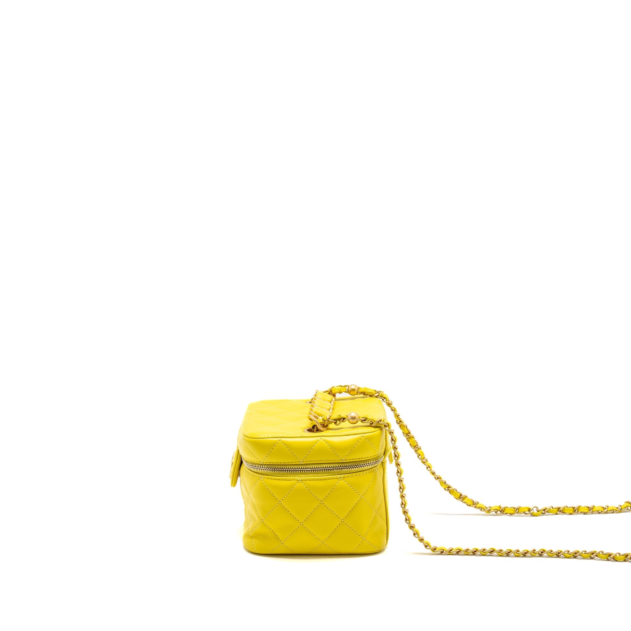 Chanel CC Vanity Case Bag Calfskin Yellow  (Microchip)