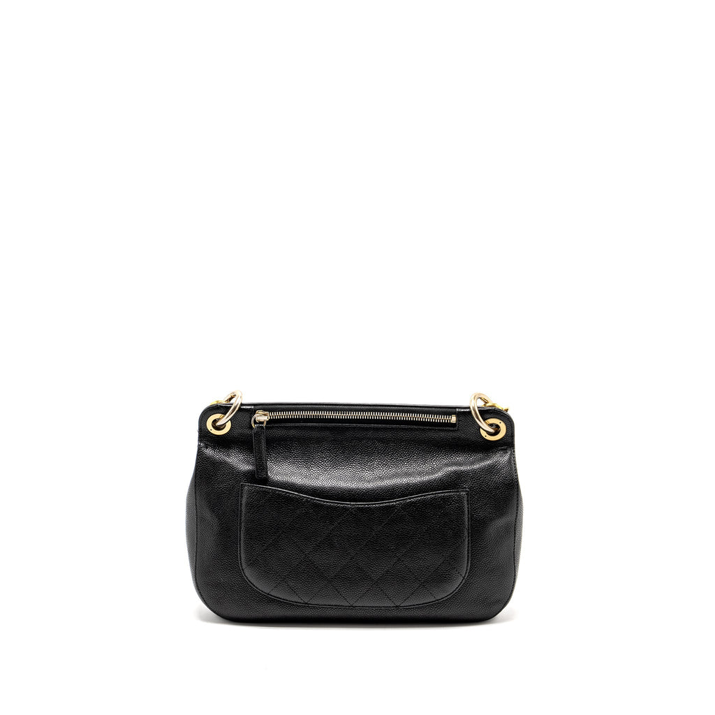 Chanel Large Top Handle Flap Bag Grained Calfskin Black