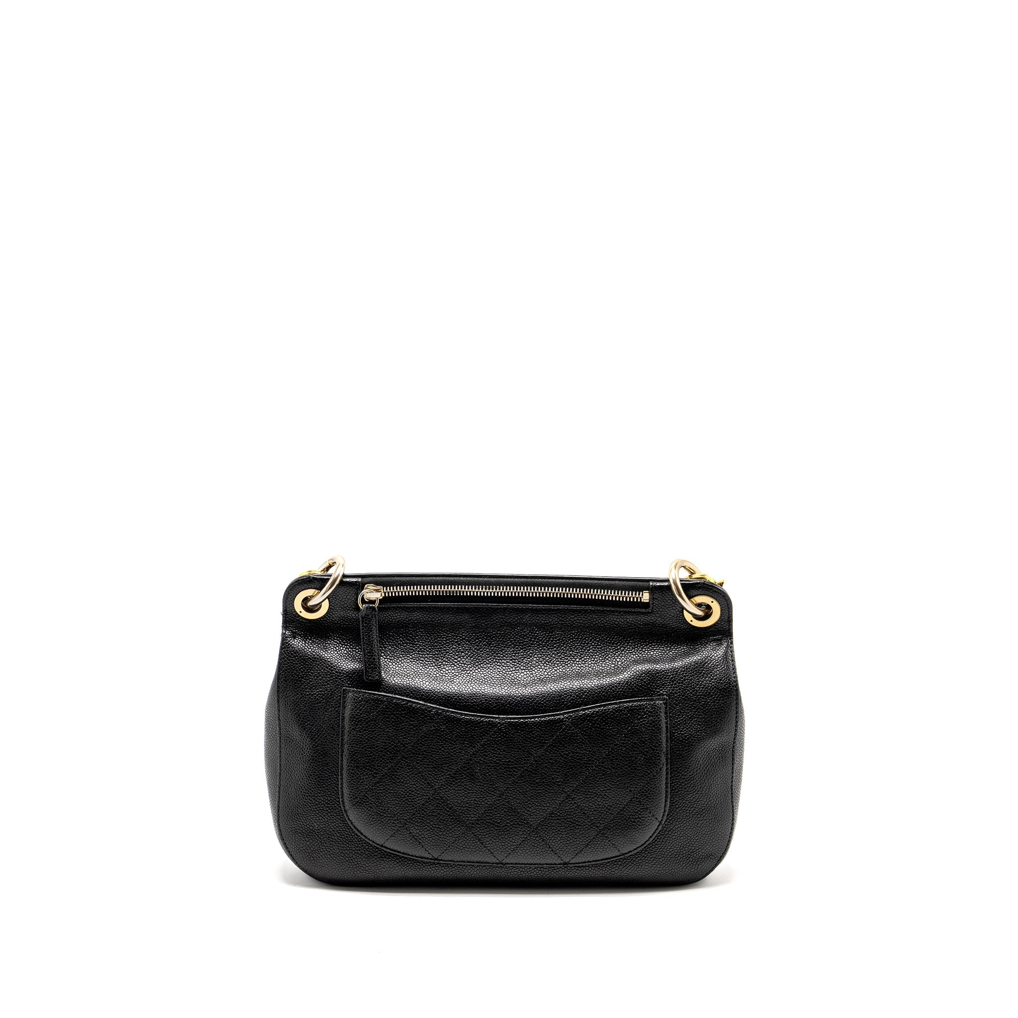 Chanel Large Top Handle Flap Bag Grained Calfskin Black