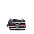 Chanel quilted flap bag fabric multicolour blue / red / white