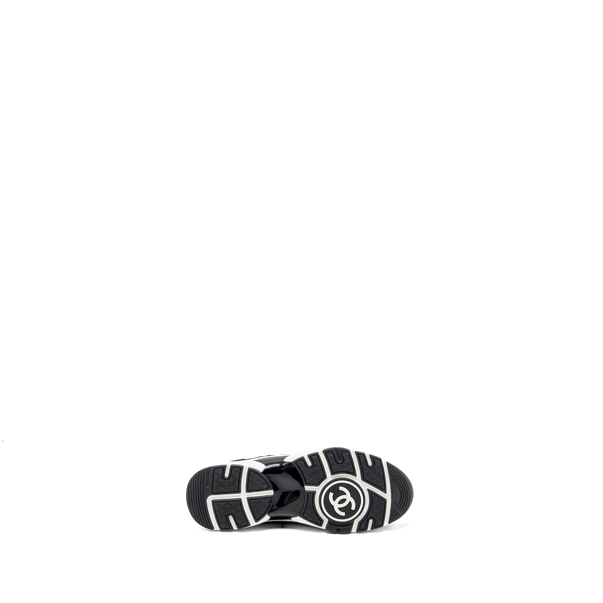 Chanel Size 37 CC logo Sneakers Suede/Knit Fabric Green/Black