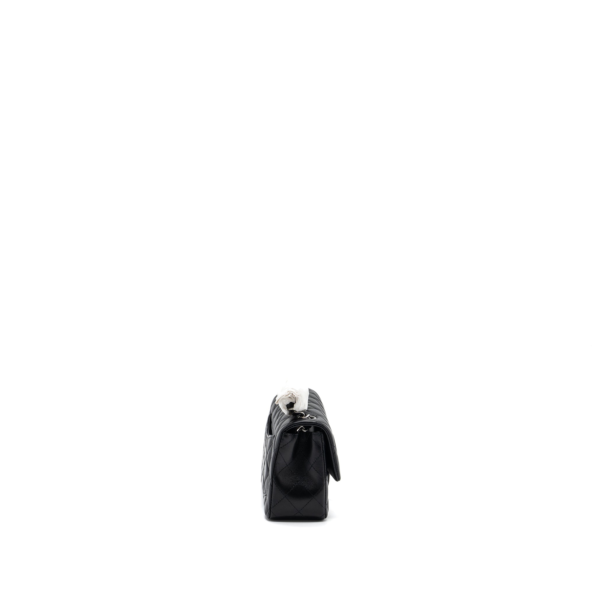 Chanel mini rectangular flap bag lambskin black  (Microchip)