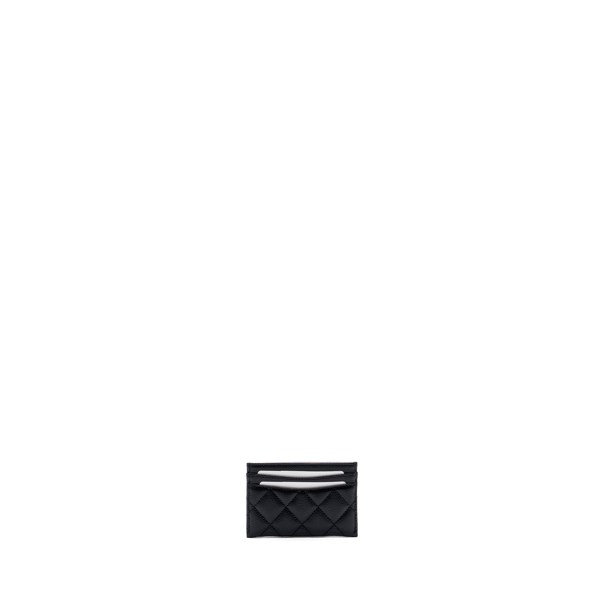 Chanel classic card holder caviar black  (microchip)