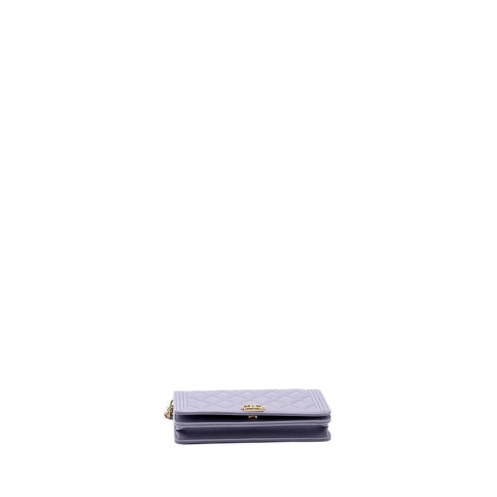 Chanel boy wallet on chain caviar lialic / light purple L (microchip)