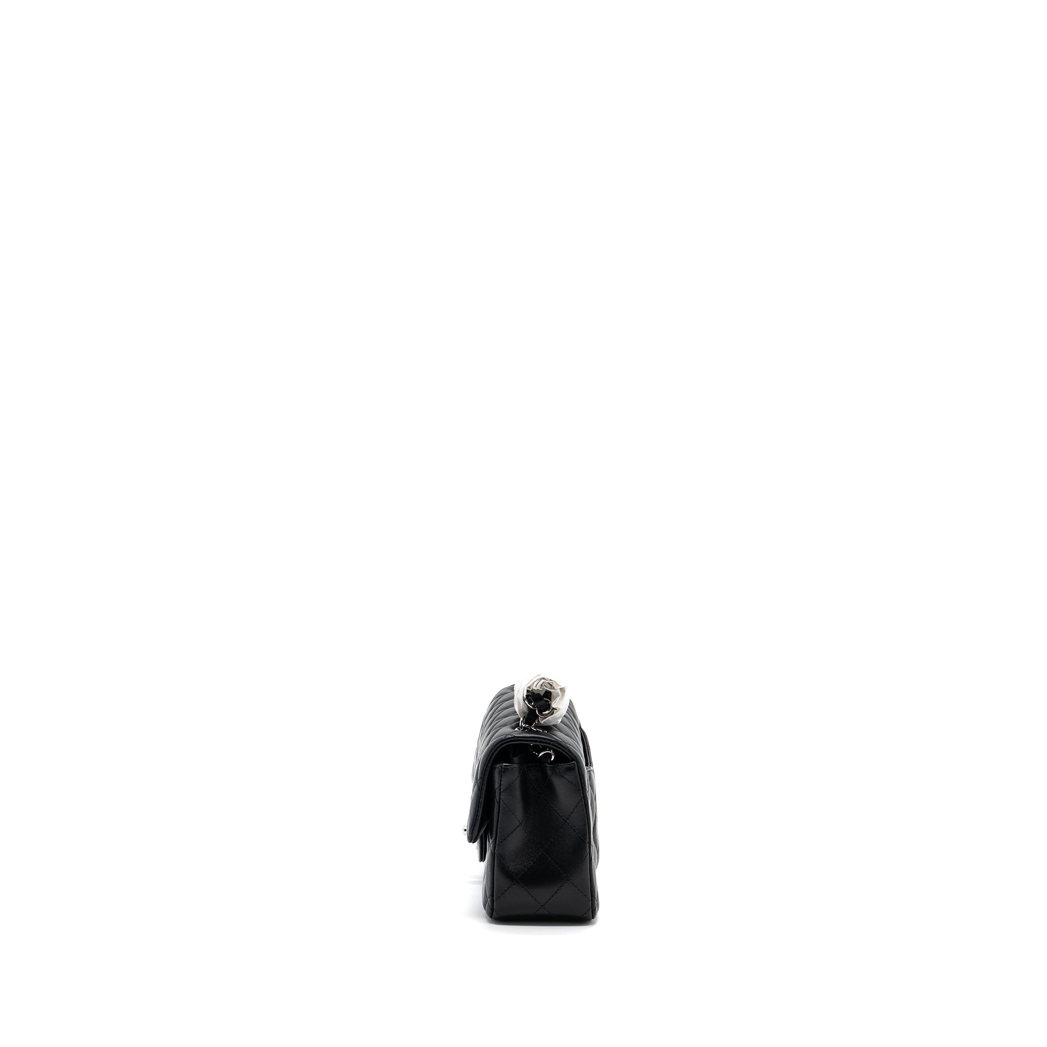 Chanel mini rectangular flap bag lambskin black  (Microchip)