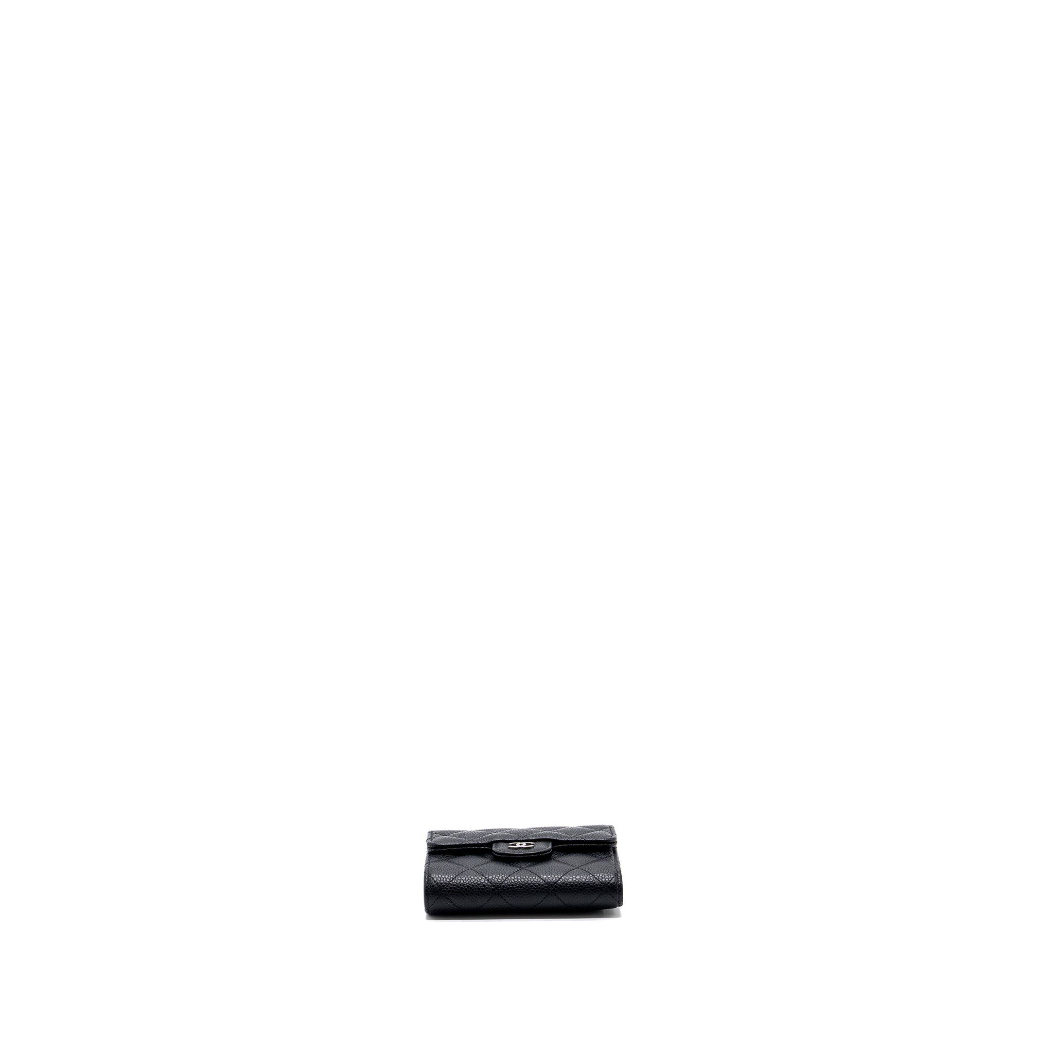 Chanel classic compact wallet caviar black