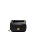 Chanel Large Top Handle Flap Bag Grained Calfskin Black