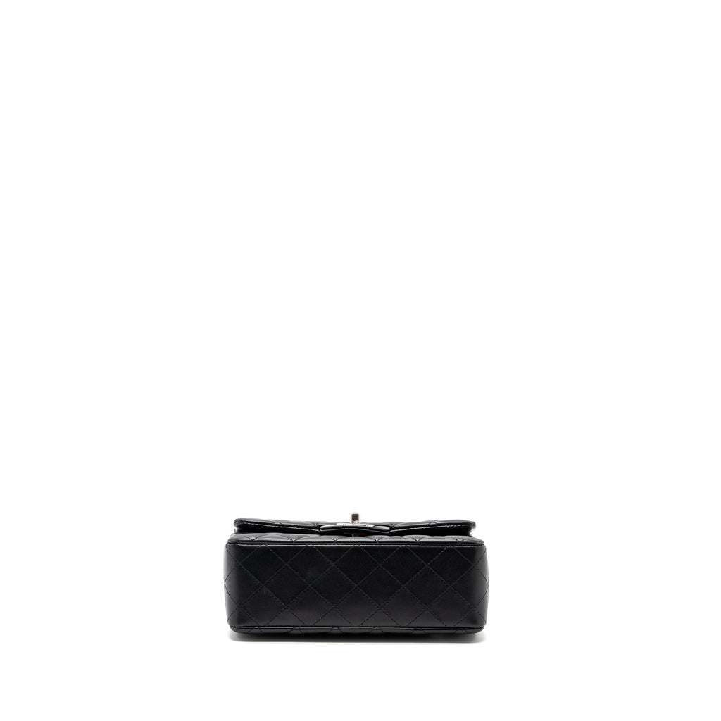 Chanel mini rectangular flap bag lambskin black  (microchip)