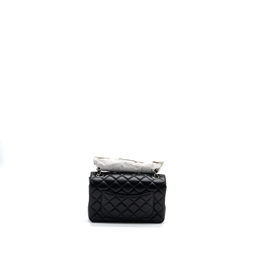 Chanel mini rectangular flap bag lambskin black  (Microchip)