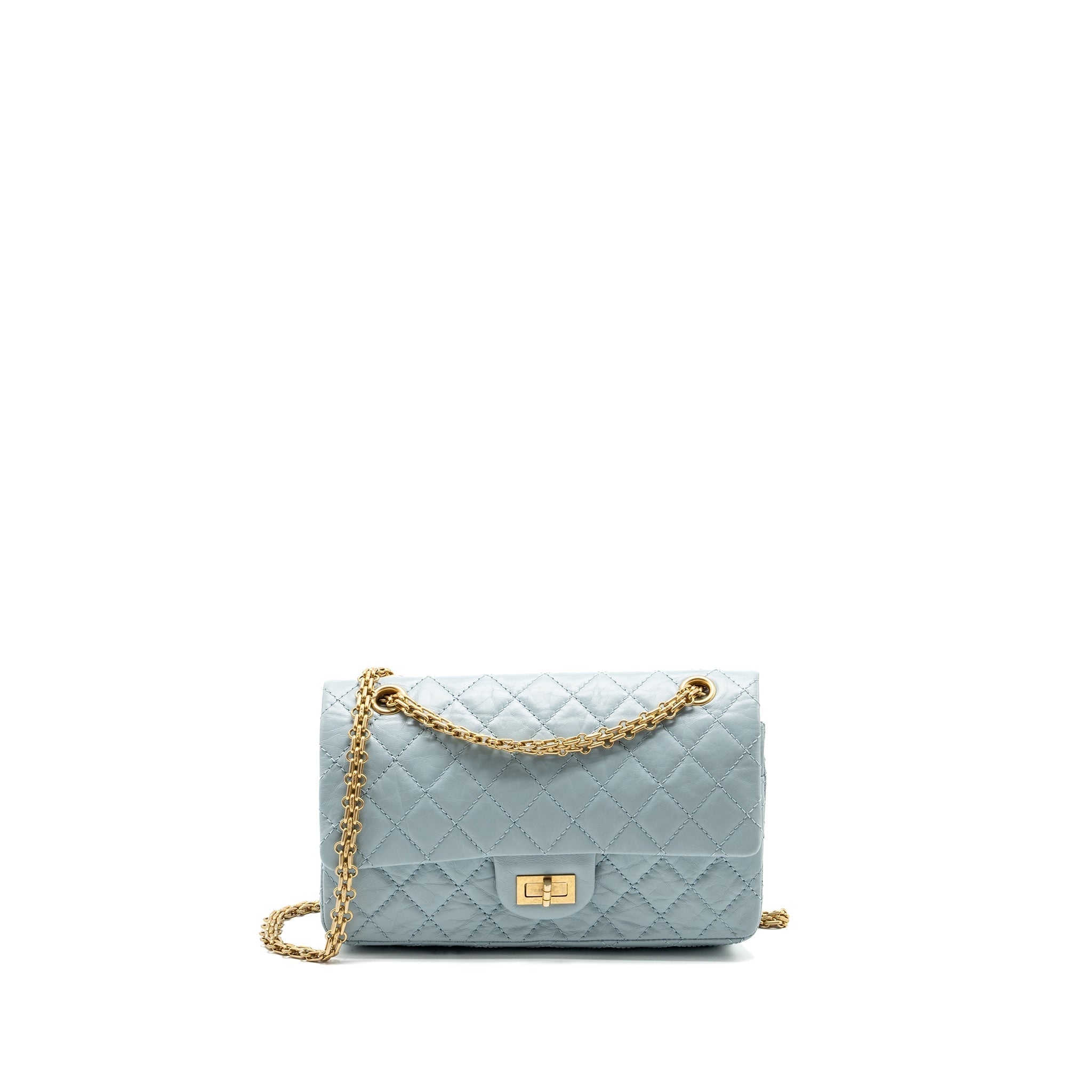 Chanel Small 2.55 226 reissue double flap bag calfskin light blue  (microchip)