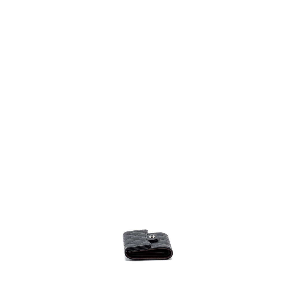 Chanel classic compact wallet caviar black