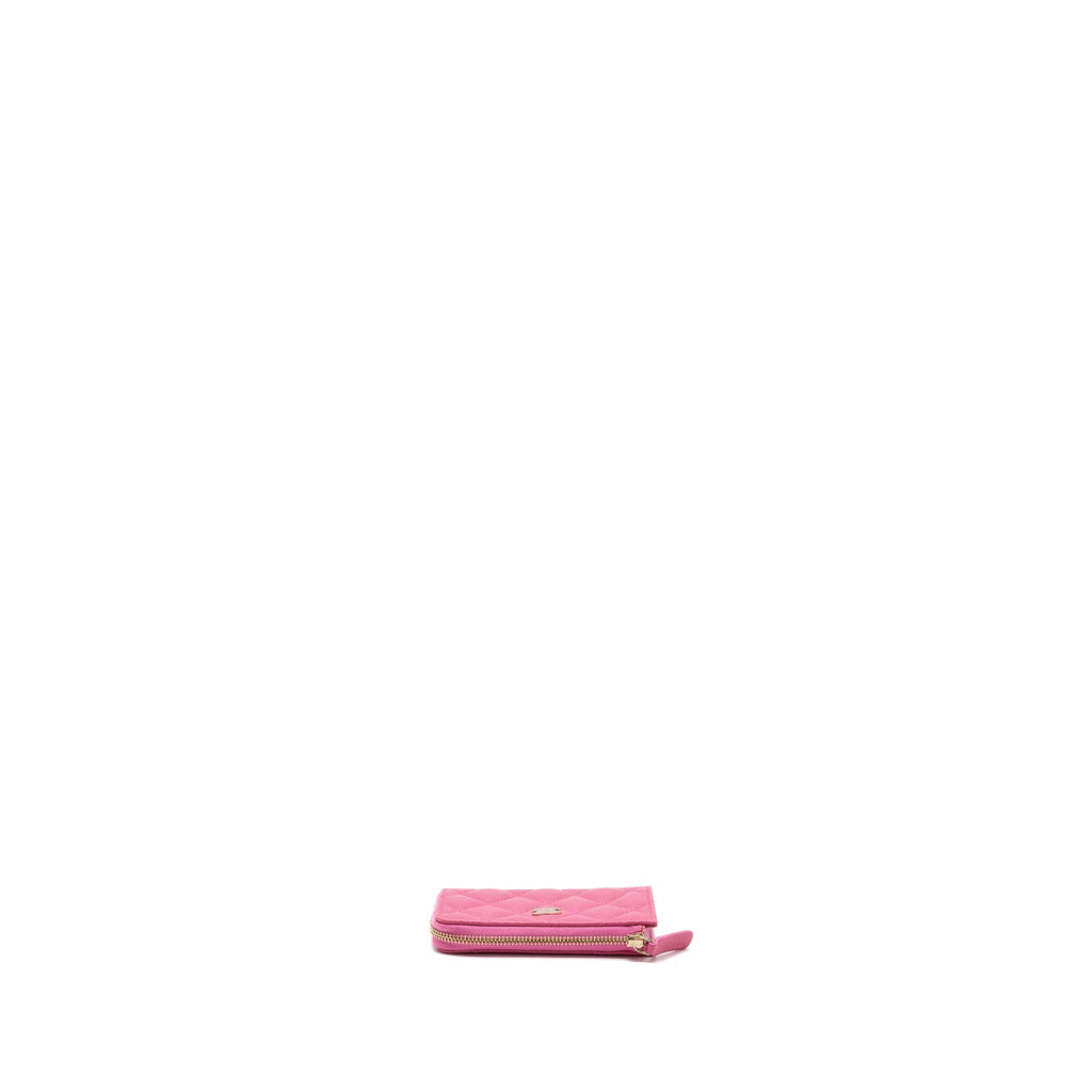 Chanel zippy key ring pouch caviar pink L