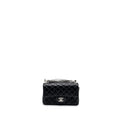 Chanel mini rectangular flap bag lambskin black  (Microchip)