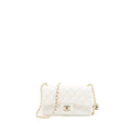 Chanel 23C Pearl Crush Mini Rectangular Flap Bag Lambskin White L (Microchip)