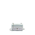 Chanel 21K mini rectangular flap bag calfskin iridescent light blue  (microchip)