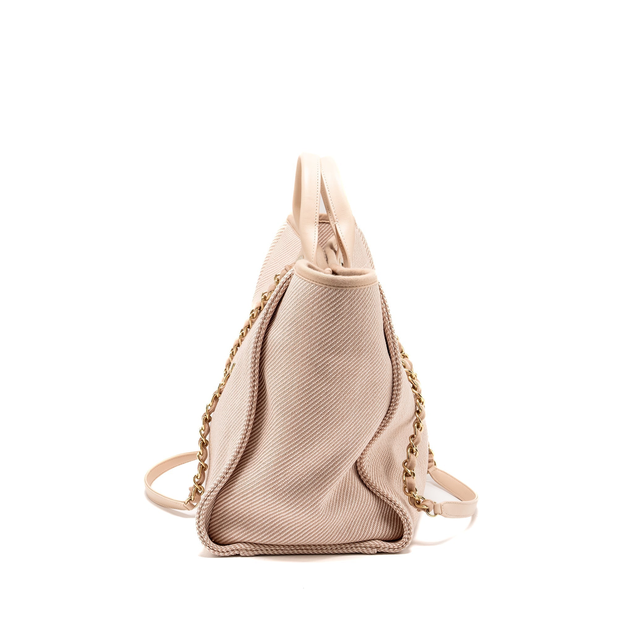 Chanel Deauville Tote Bag Canvas Light Pink L