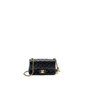 Chanel Pearl Crush Mini Rectangular Flap Bag Lambskin Black  (microchip)