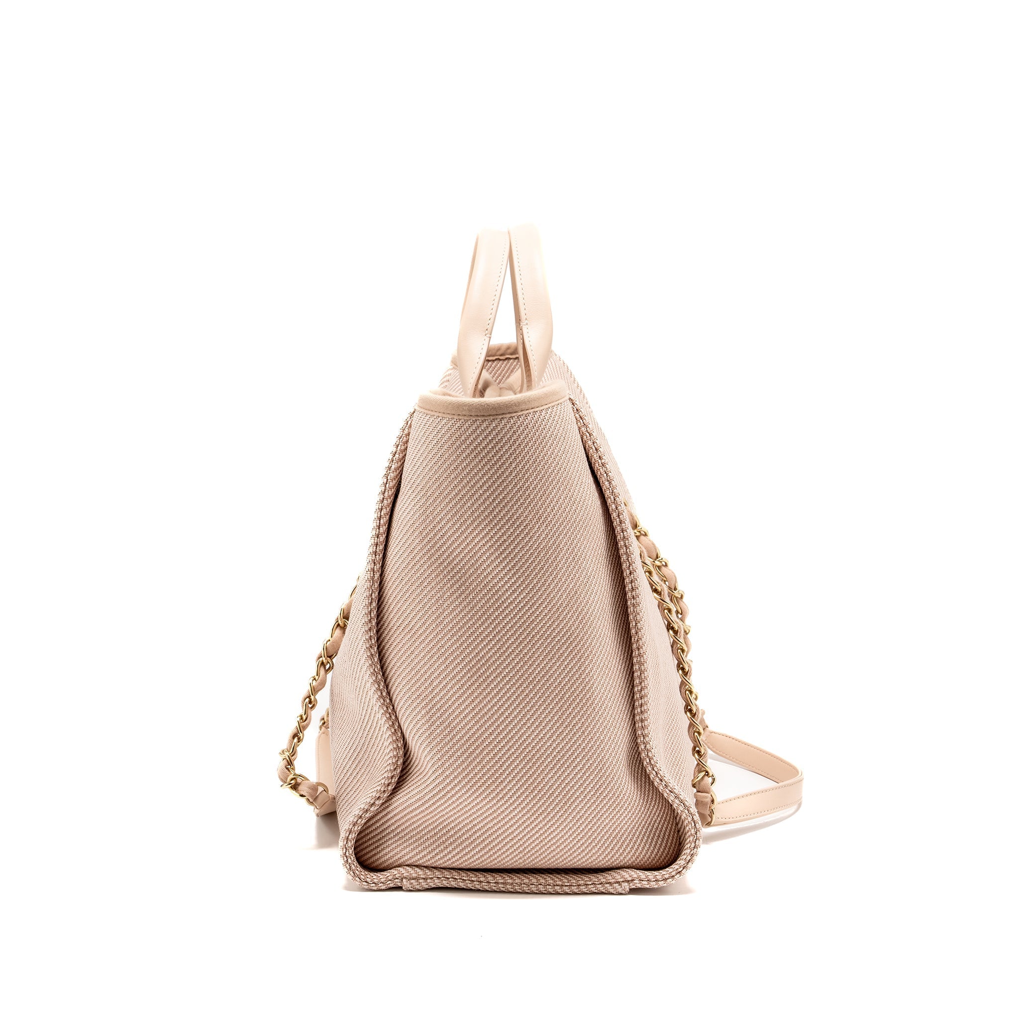 Chanel Deauville Tote Bag Canvas Light Pink L