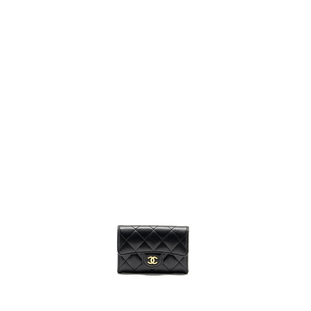 Chanel Classic Flap card holder caviar Black  (Microchip)