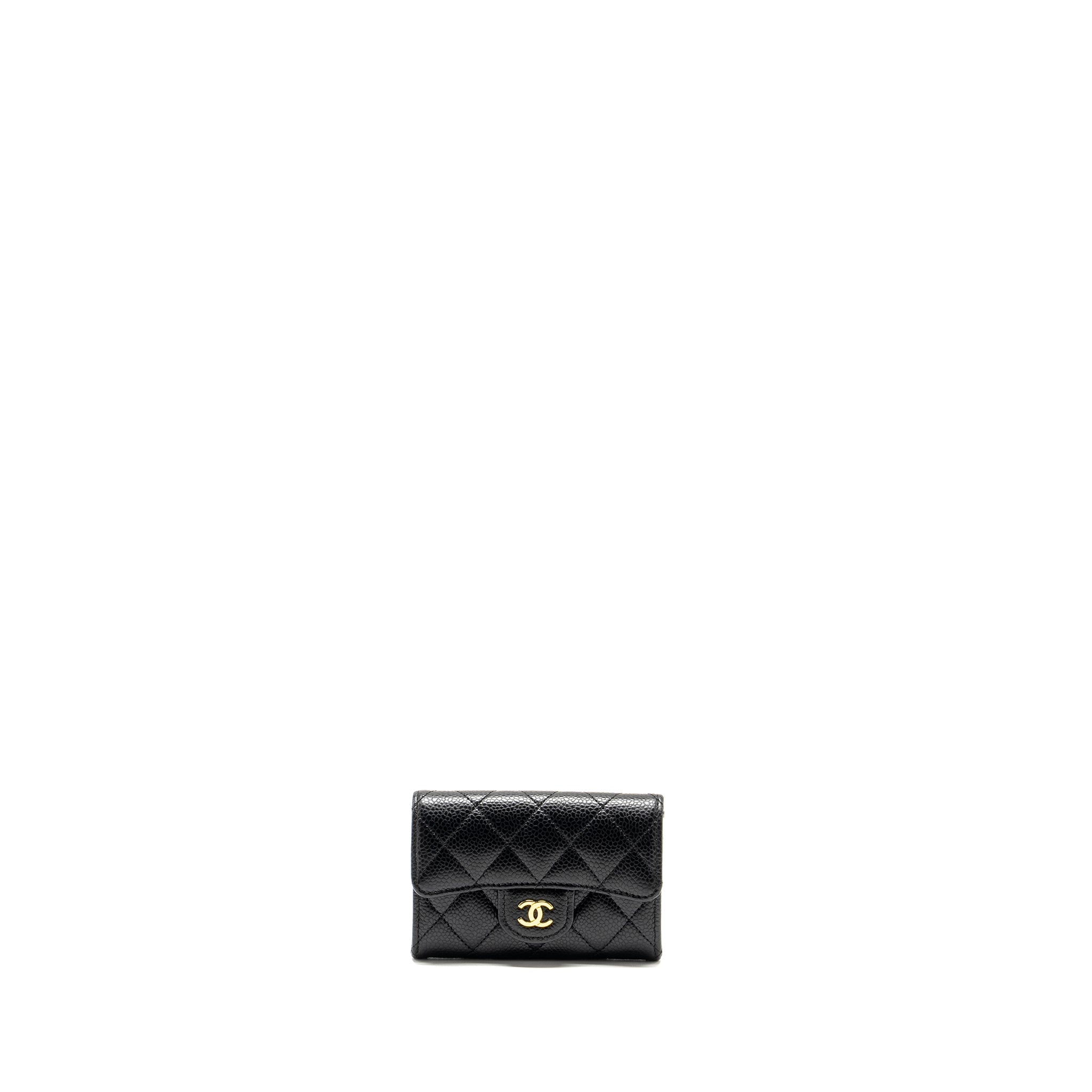 Chanel Classic Flap card holder caviar Black  (Microchip)