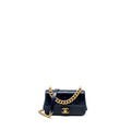 Chanel Quilted flap bag with chain handle calfskin dark blue
