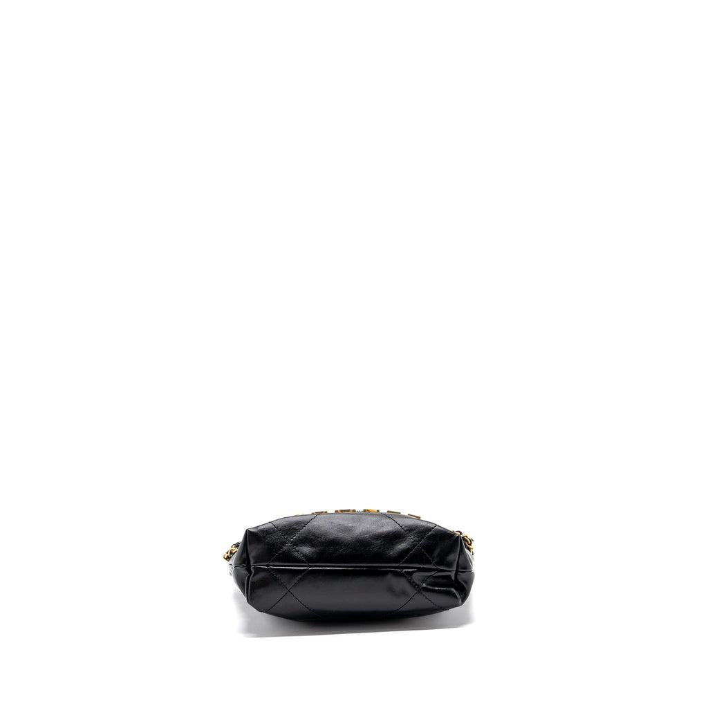 Chanel Mini 22 Bag Shiny Calfskin Black (Microchip)