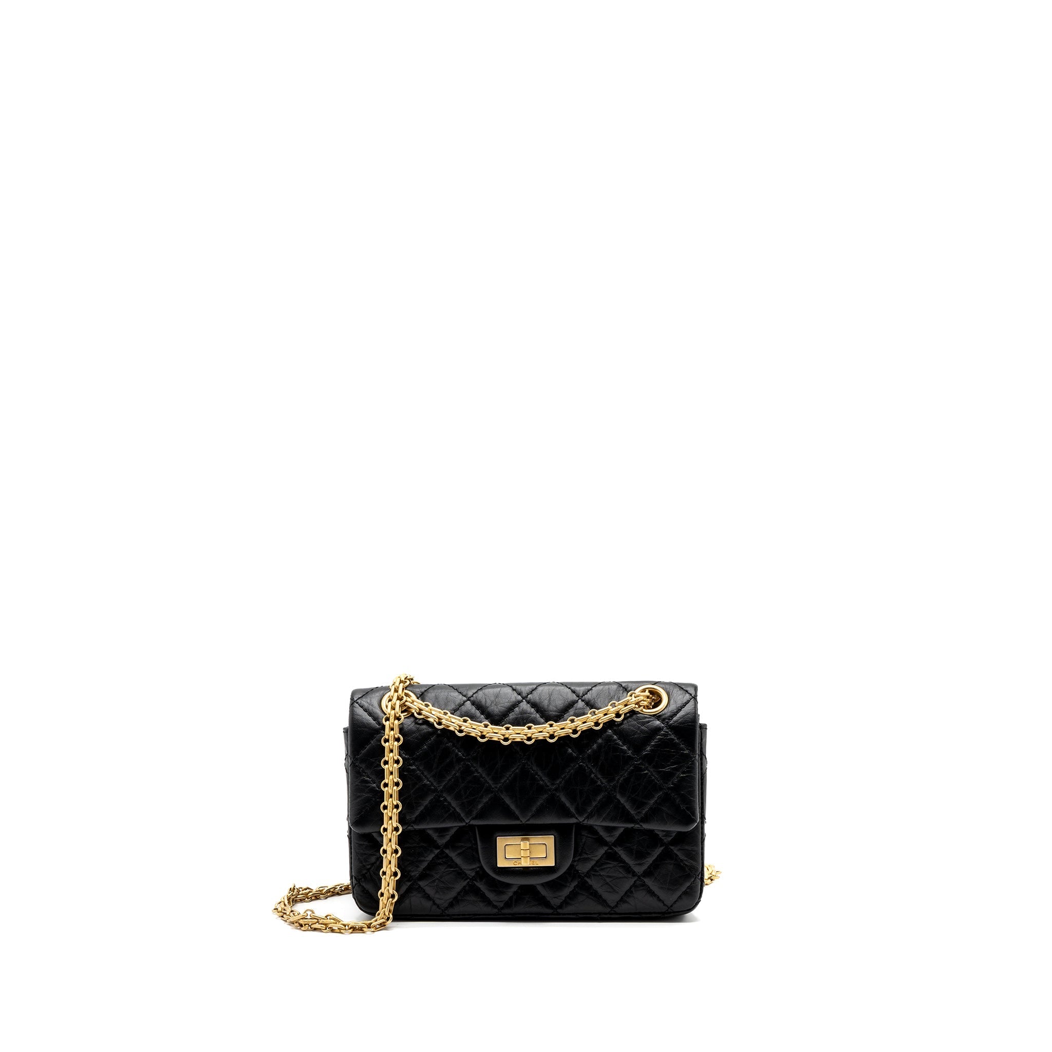 Chanel Mini 2.55 Reissue Flap Bag Aged Calfskin Black