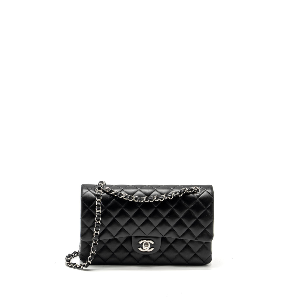 Chanel Medium Classic Double Flap Bag Lambskin Black  (microchip)