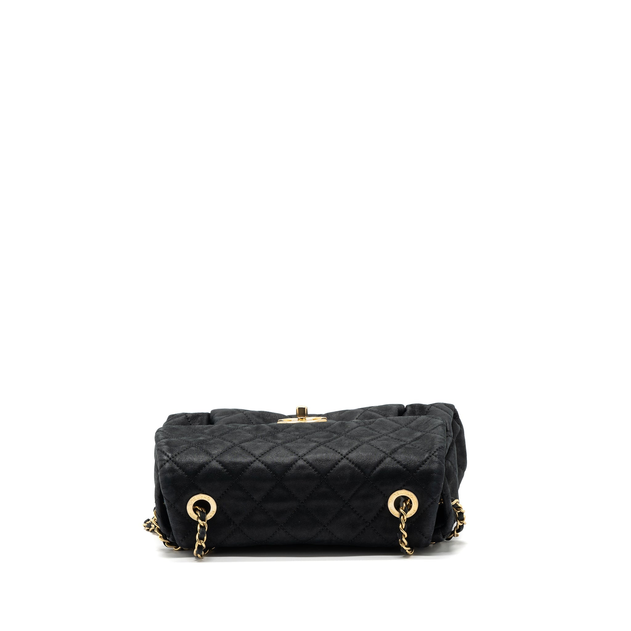 Chanel quilted seasonal flap bag Calfskin Iridescent black with