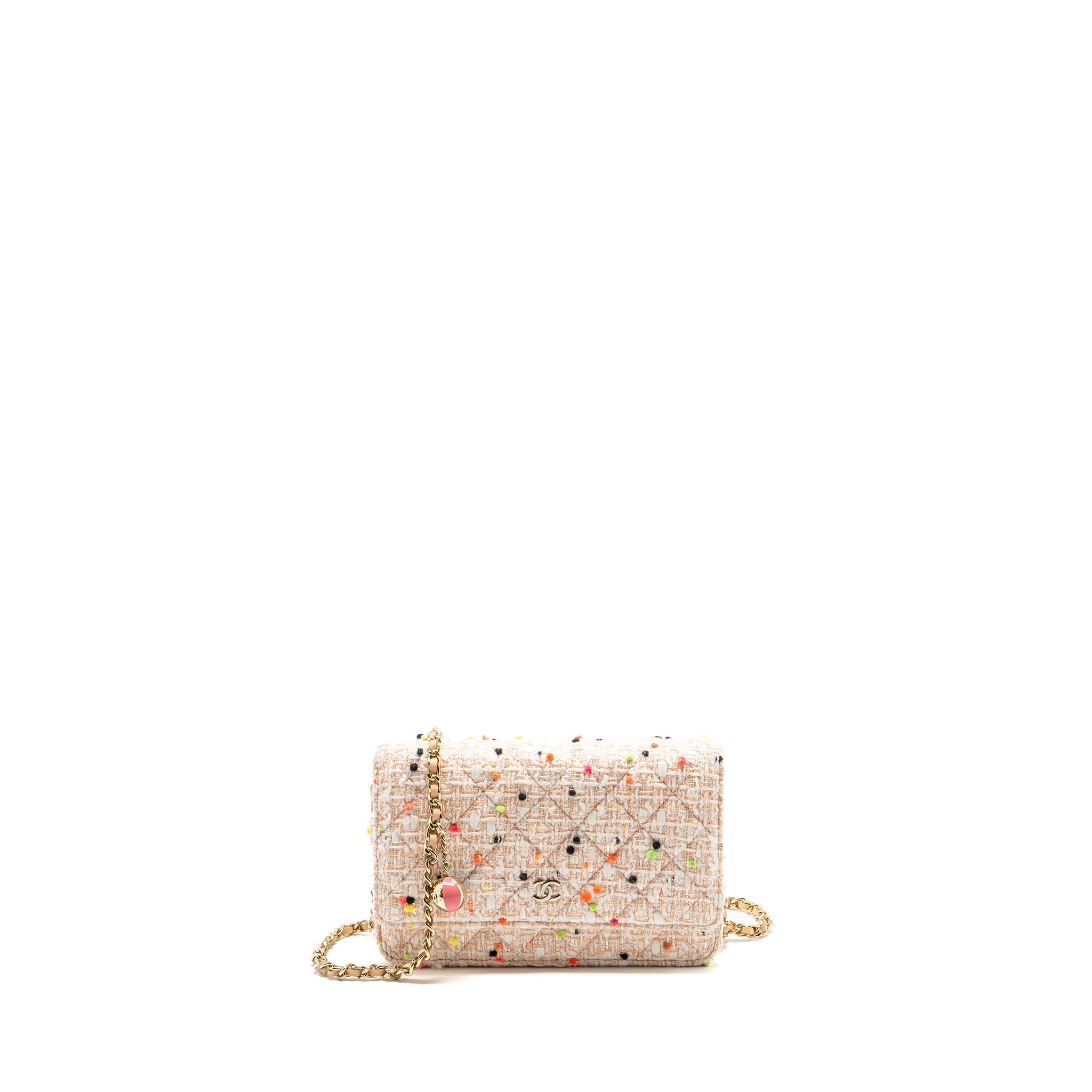 Chanel 19s Wallet On Chain/O Mini Bag Tweed Multicolour L