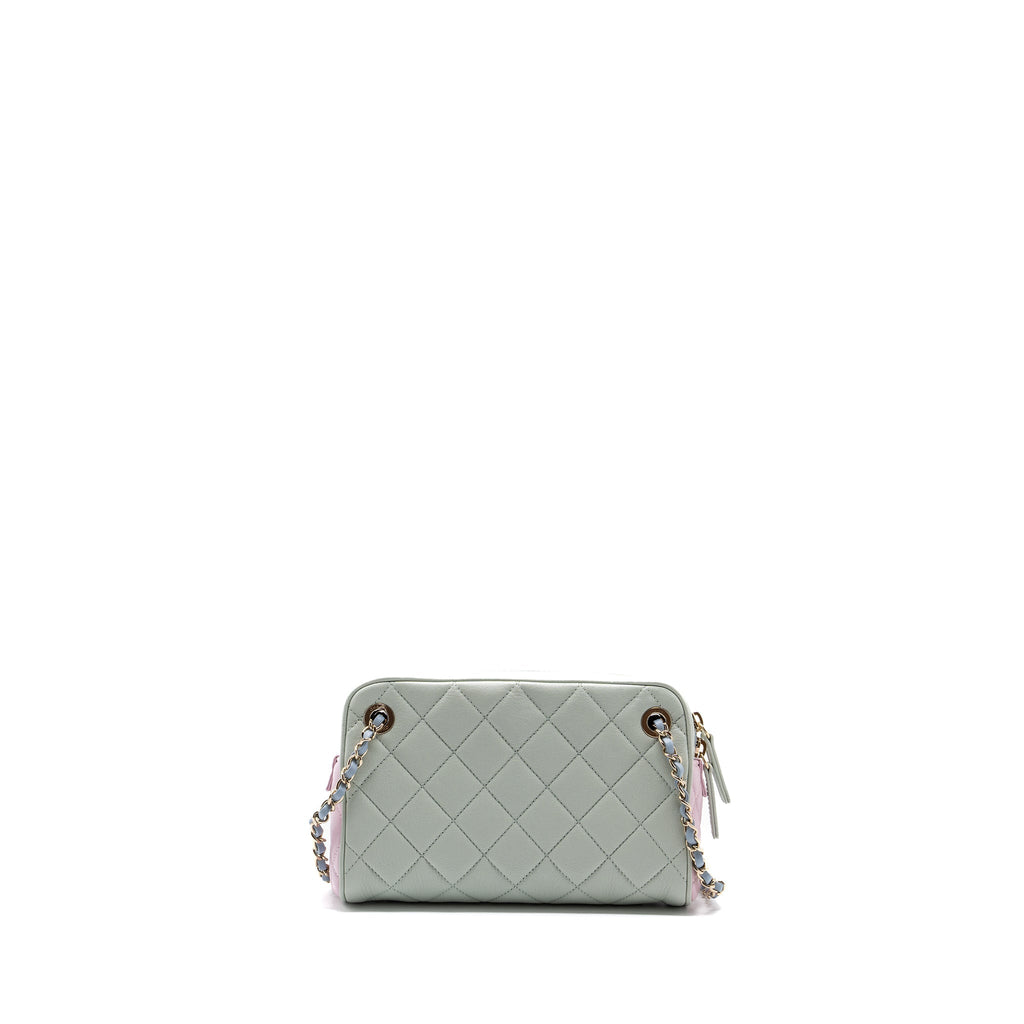Chanel small camera bag goatskin multicolor green / blue / pink L