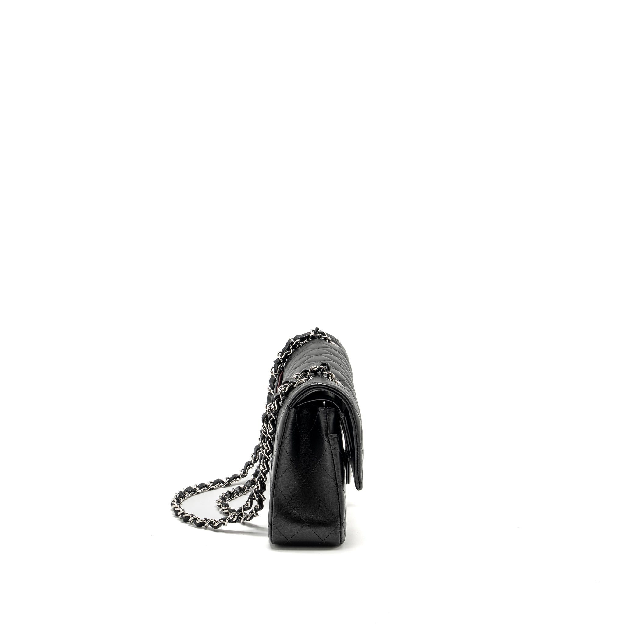 Chanel Medium Classic Double Flap Bag Lambskin Black  (microchip)