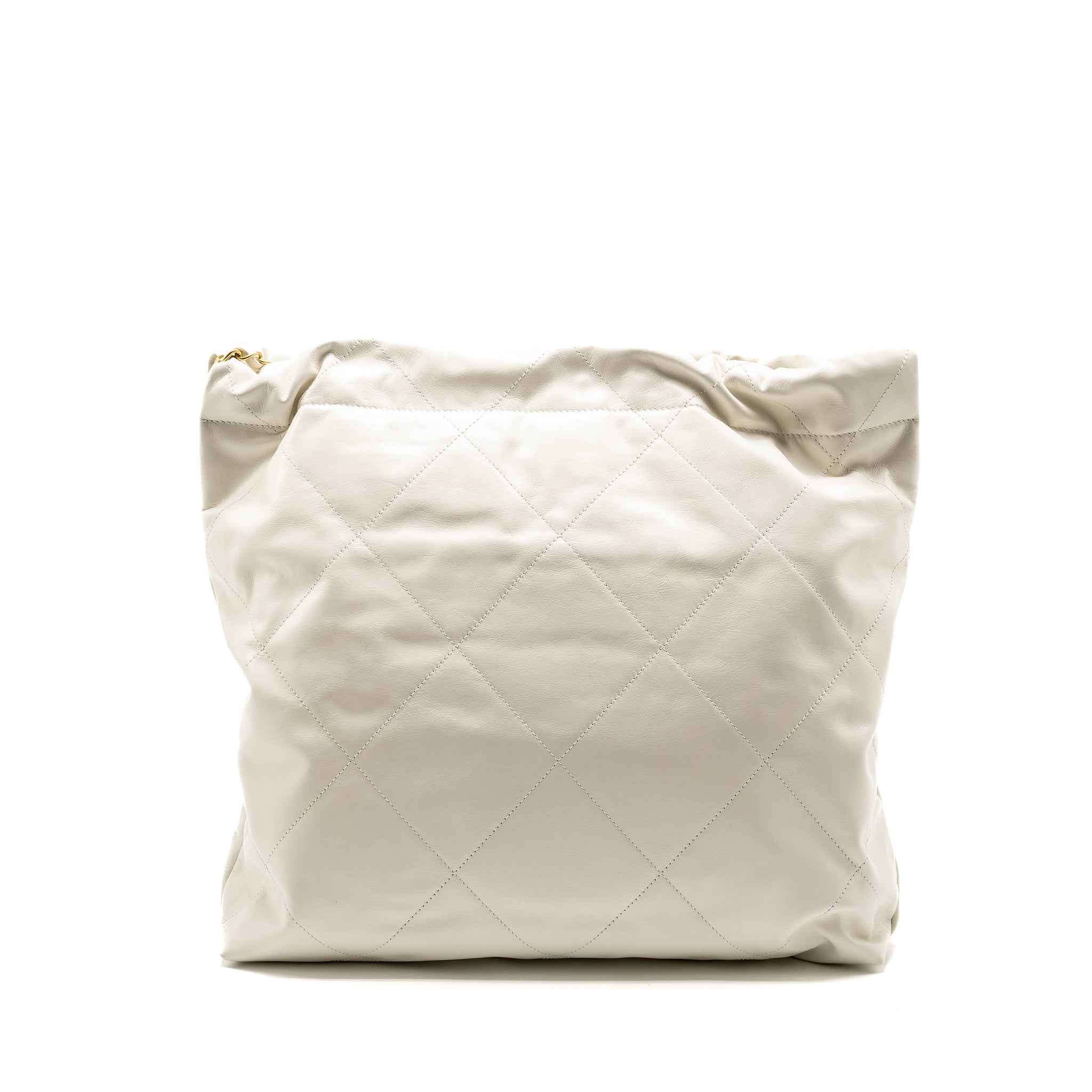 Chanel Medium 22 Bag Calfskin White  (Microchip)