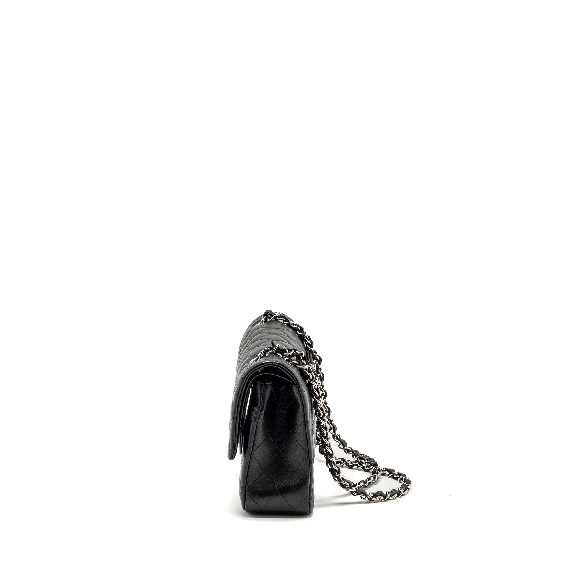 Chanel Medium Classic Double Flap Bag Lambskin Black  (microchip)