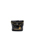 Chanel Mini 22 Bag Shiny Calfskin Black (Microchip)