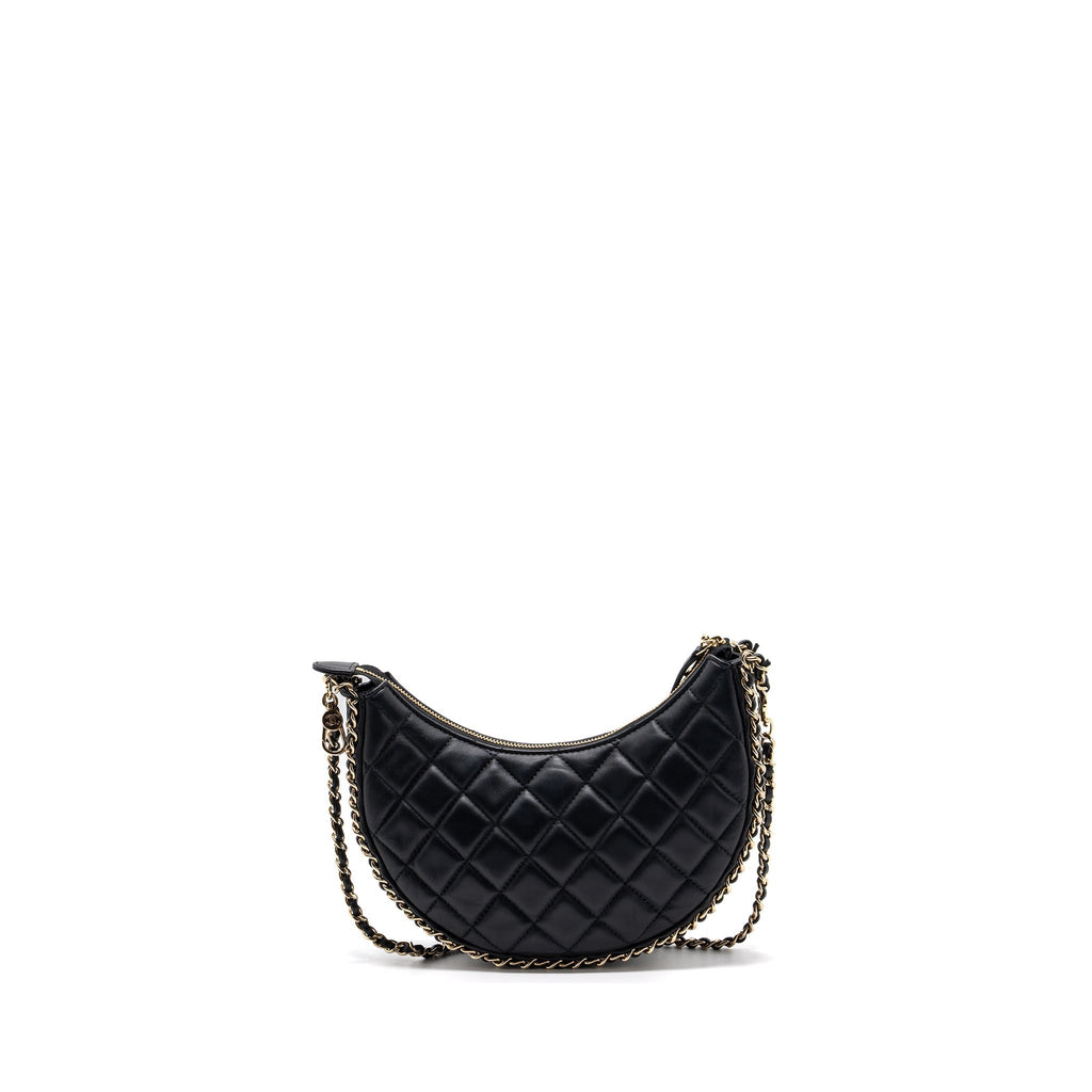 Chanel Small Moon Hobo Bag Lambskin Black L (microchip)