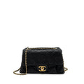 Chanel quilted seasonal flap bag Calfskin Iridescent black with