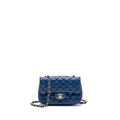 Chanel mini rectangular flap bag lambskin Blue L
