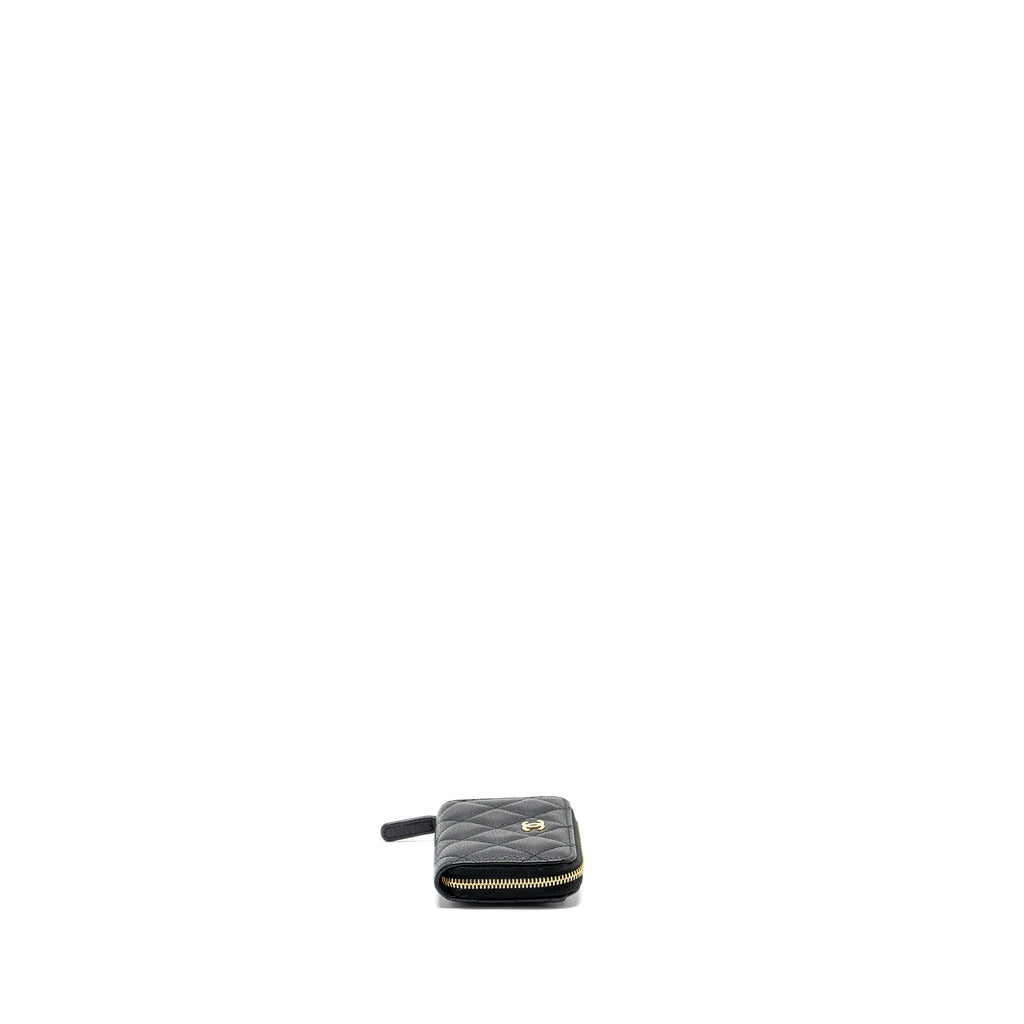 Chanel Zip Card holder caviar black  (microchip)