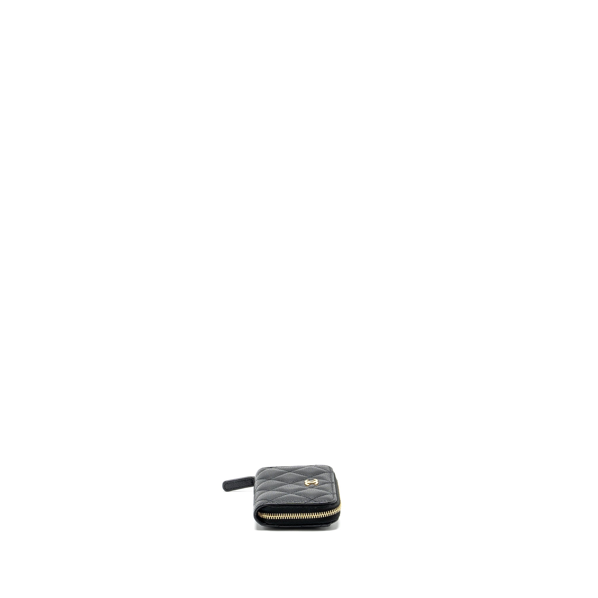 Chanel Zip Card holder caviar black  (microchip)