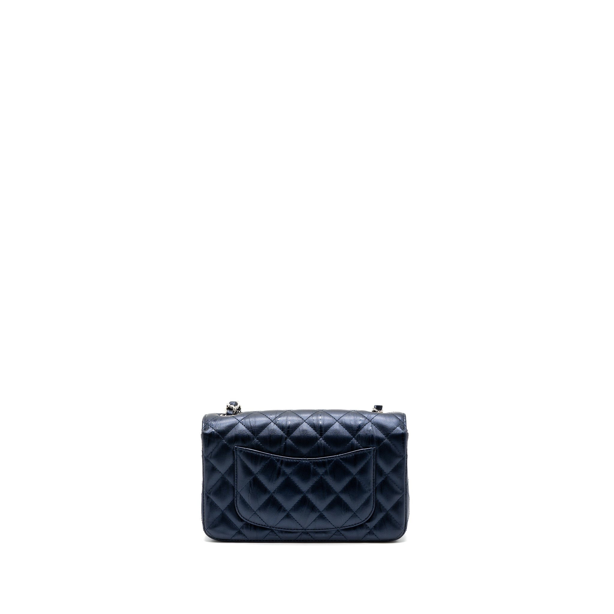 Chanel mini rectangular flap bag calfskin limited dark blue