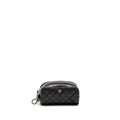 Chanel Double Zip Pouch Cosmetic Case Caviar Black  (Microchip)