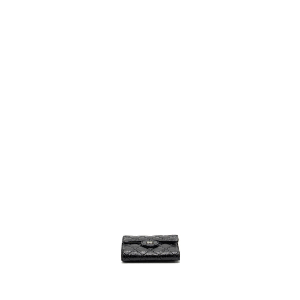 Chanel Classic Compact Wallet Caviar Black  (Microchip)