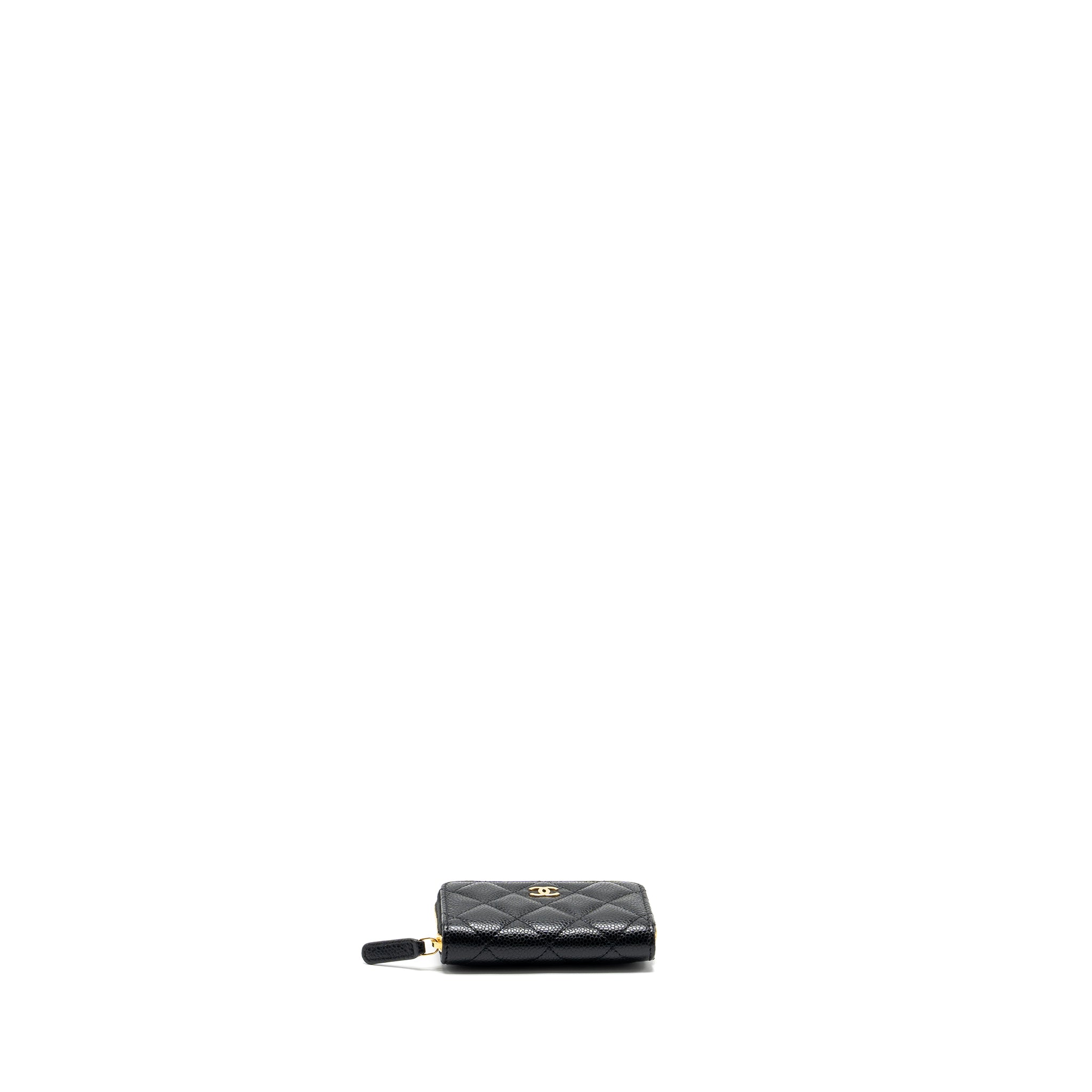 Chanel Zip Card holder caviar black  (microchip)