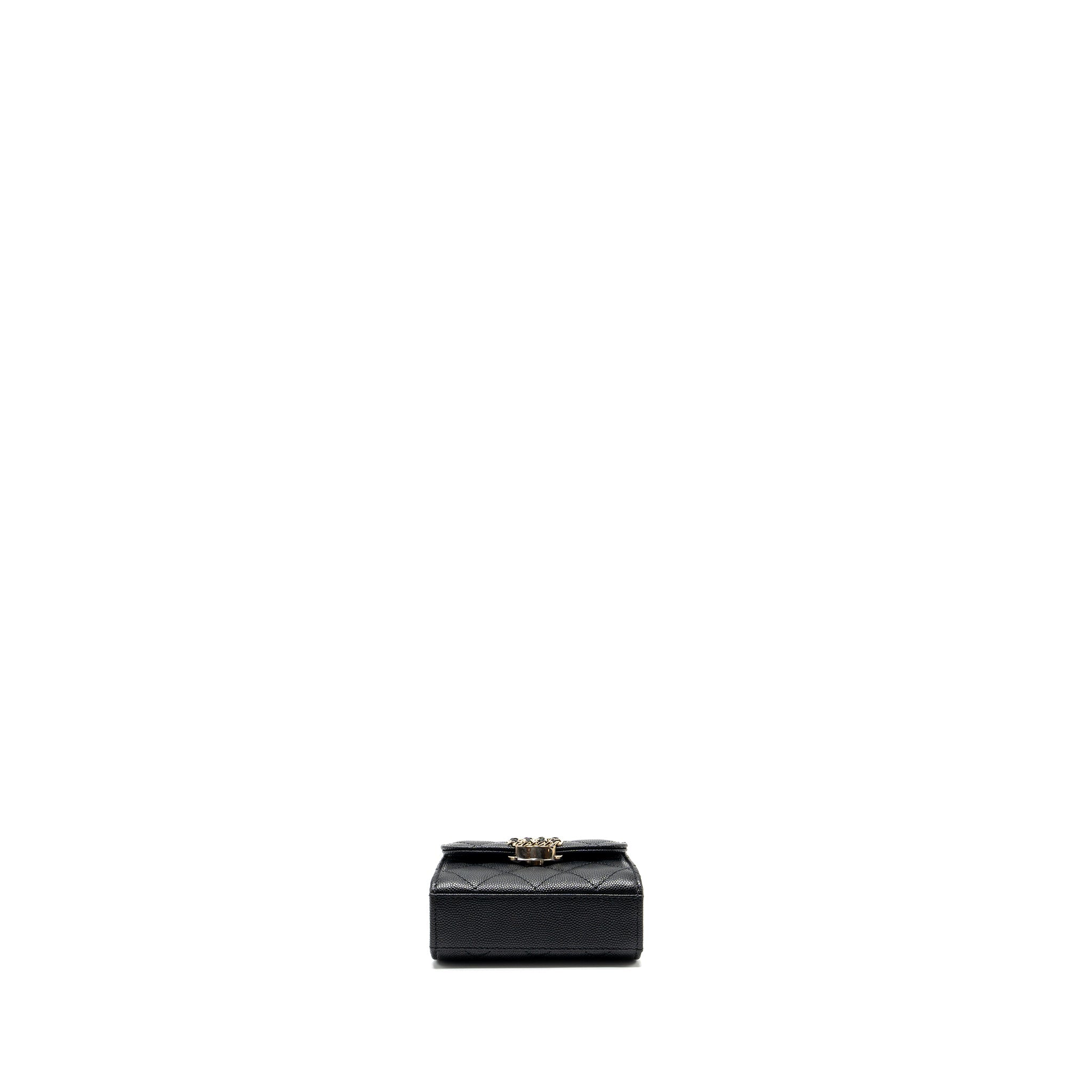 Chanel Mini Top Handle Flap Bag Caviar Black L (Microchip)