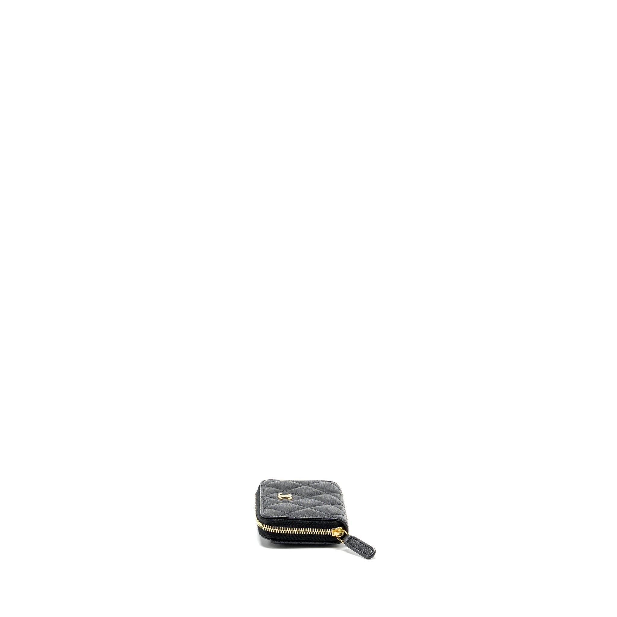 Chanel Zip Card holder caviar black  (microchip)