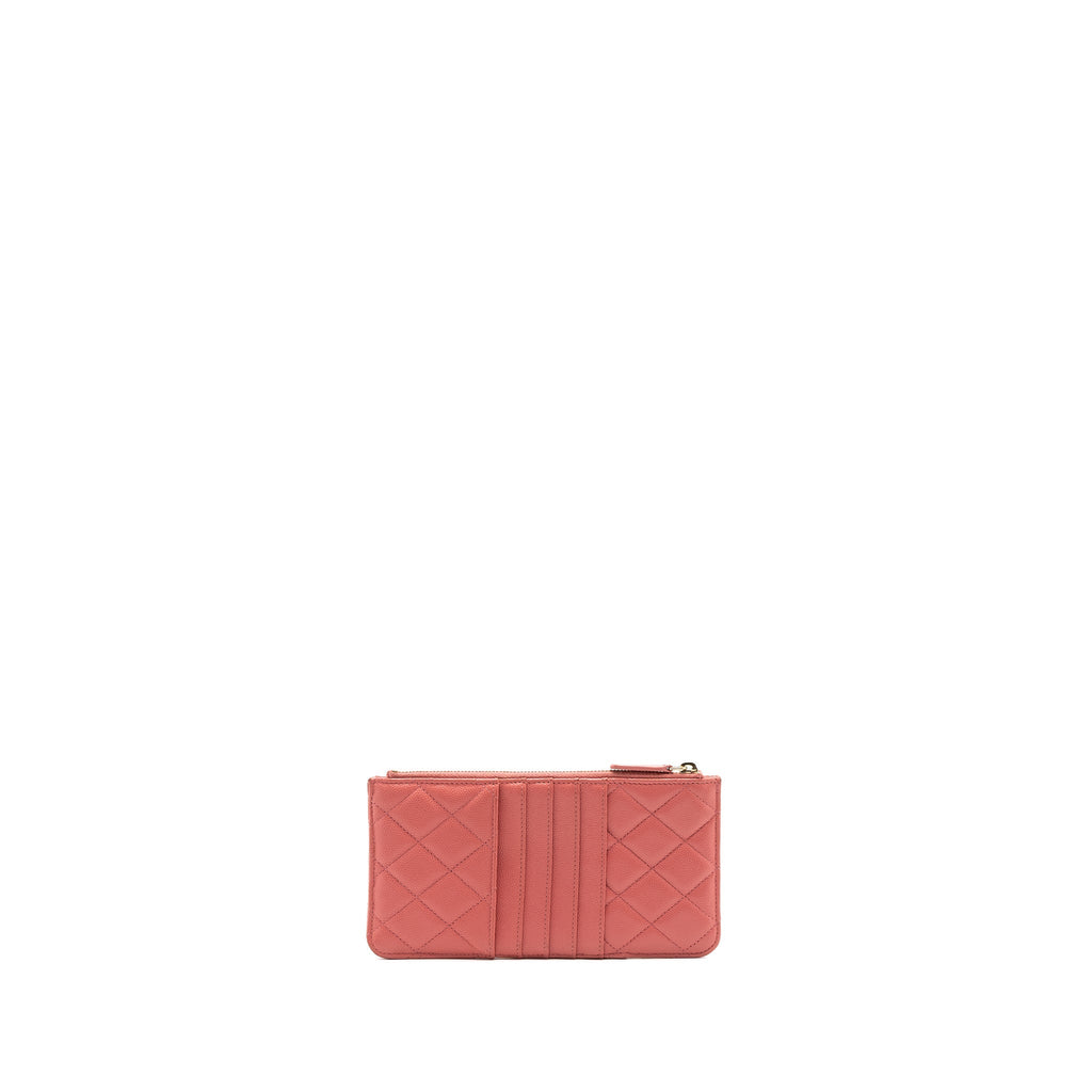 Chanel Phone Card Holder Caviar Pink L