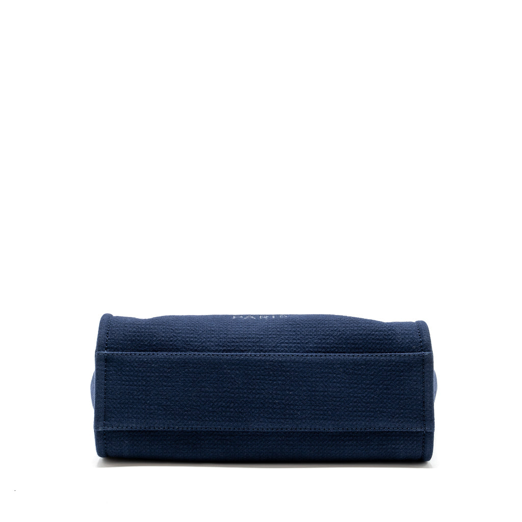 Chanel Deauville Tote Bag Canvas Navy  (microchip)