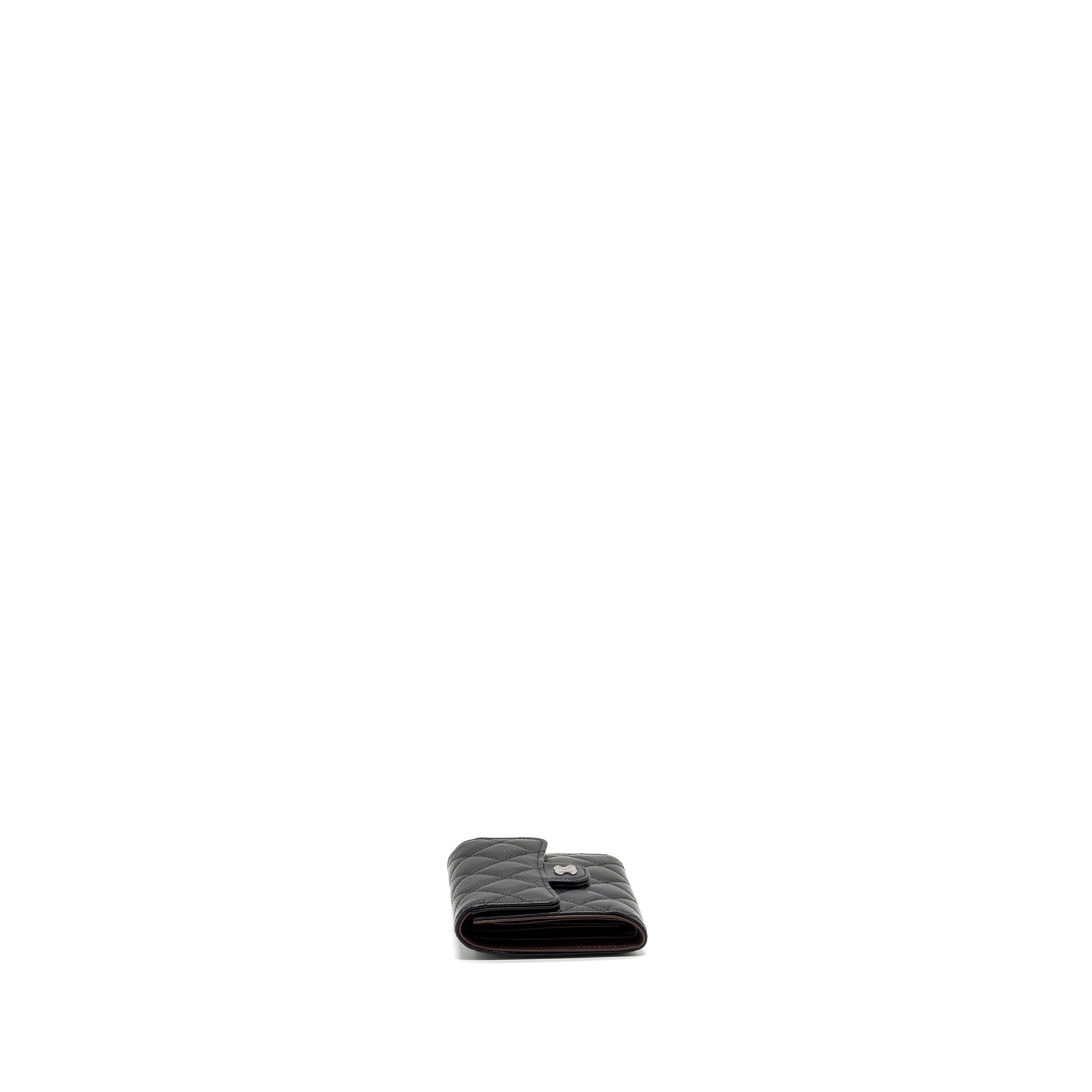 Chanel Classic Compact Wallet Caviar Black  (Microchip)
