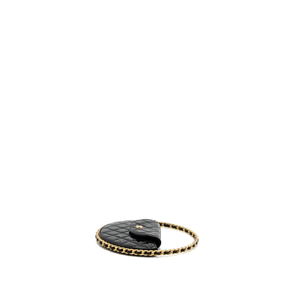 Chanel 23K Hoop Bag Patent leather black  (microchip)